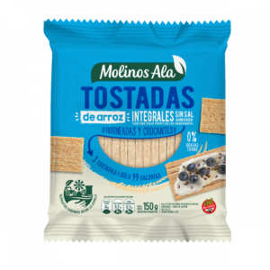 Tostadas de Arroz Integrales SIN SAL 150gr. Molinos Ala